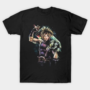 Epic Cloud Strife Final Fantasy VII portrait T-Shirt